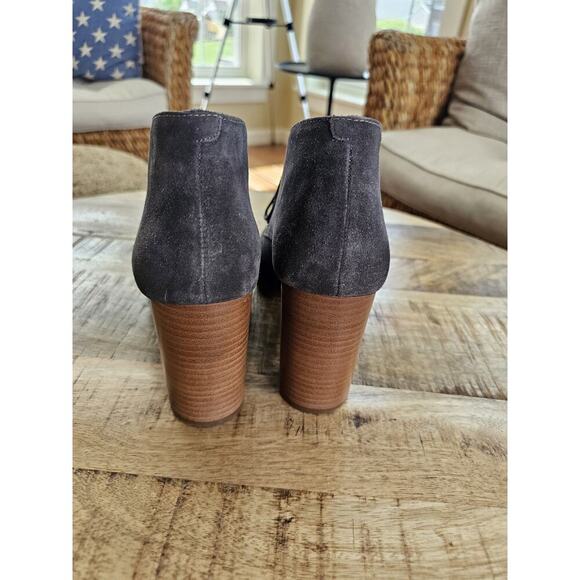 Johnston & Murphy Ankle Boots Women's Grey Suede Heels Size 8.5 Lace Up Boho - Picture 7 of 11